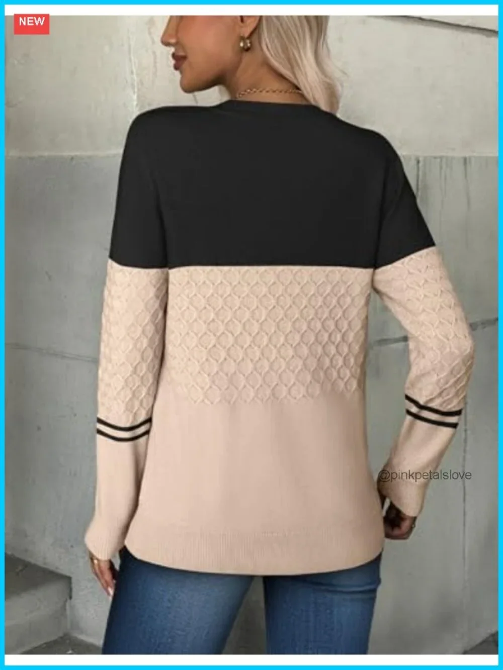 Womens Ribbed Knit Crew Neck Pullover Sweater Long Sleeve Fall Top